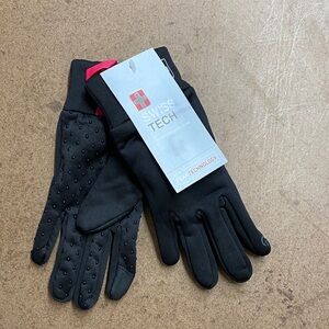 Swiss Tech Black and Pink Touchscreen Gloves